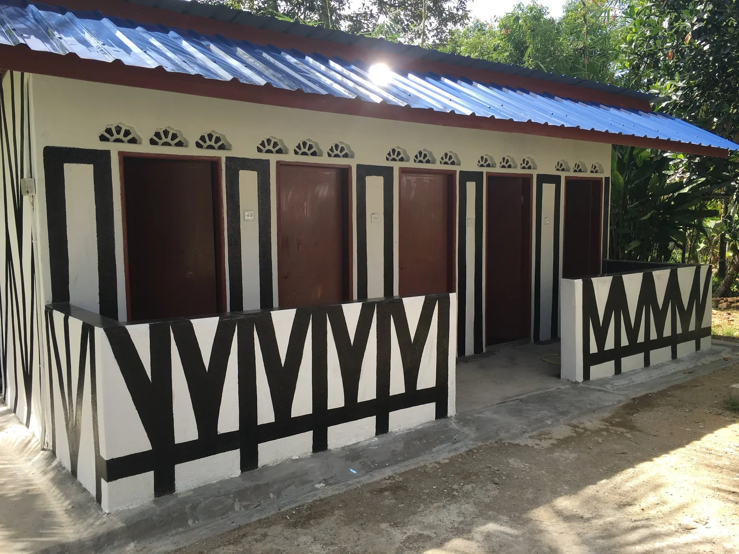 Tudor-style outdoor shower block